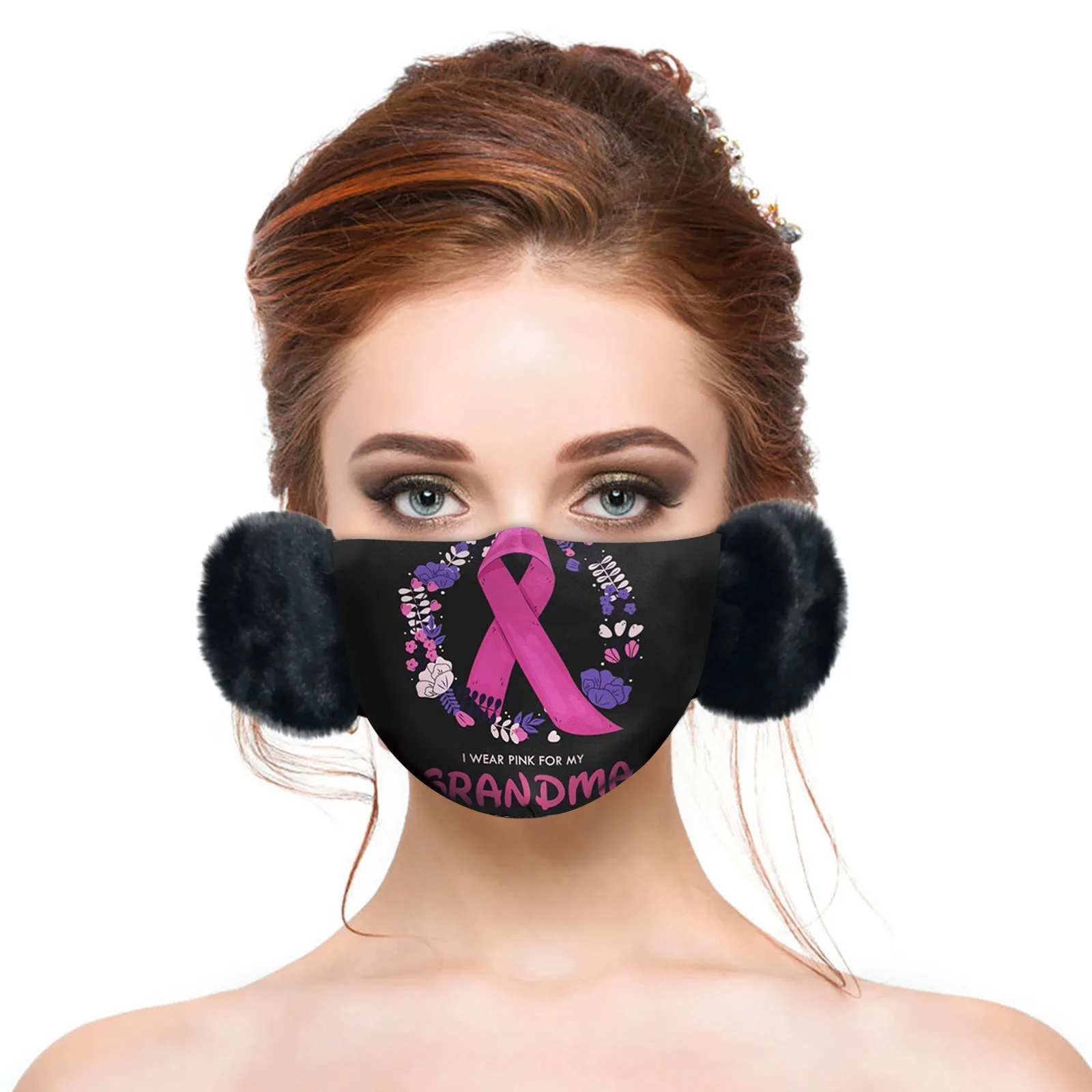 8 шт унисекс мода для взрослых Зимние Маска розовой лентой 2021 теплой одежды с