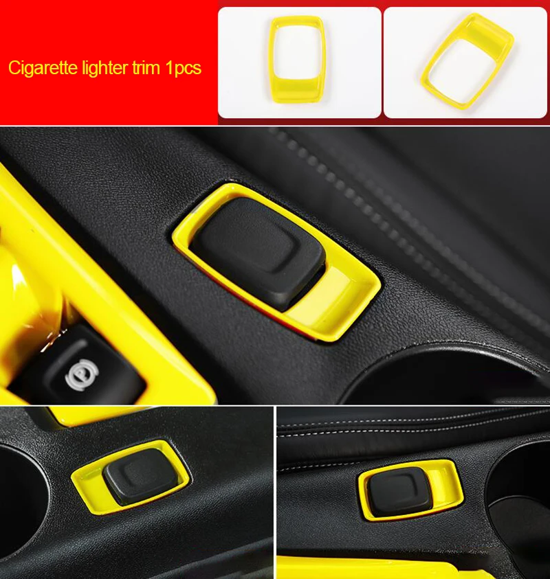 

For Chevrolet Camaro Bumblebee 2017-2020 chrome yellow color Cigarette lighter trim 1pc