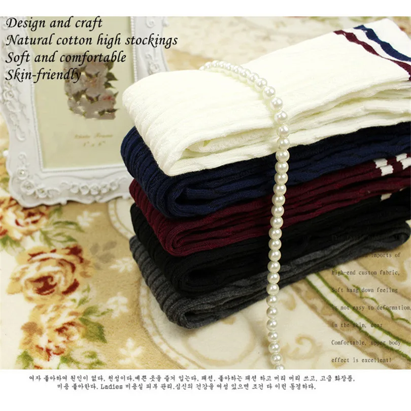 

VISNXGI Sexy Women's Stockings Striped Long Socks Thigh High Stockings Female Warm Over Knee Socks Women Twist Weave Stocking