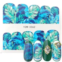 2022 new nail art water decals small fresh style nail sticker leaves design full wraps transfer foil nails decoration