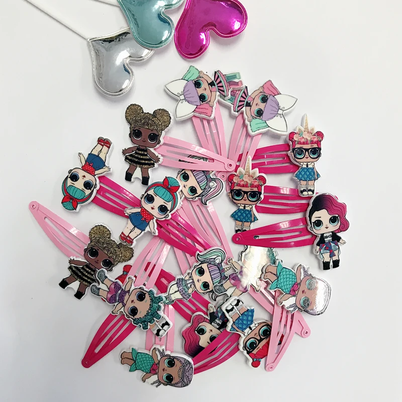 100Pcs Newborn Headband Kids Hair Accessories Headwear Mickey Hairpins Cartoon Mermaid Horse Rainbow Clip for Girl | Детская одежда и