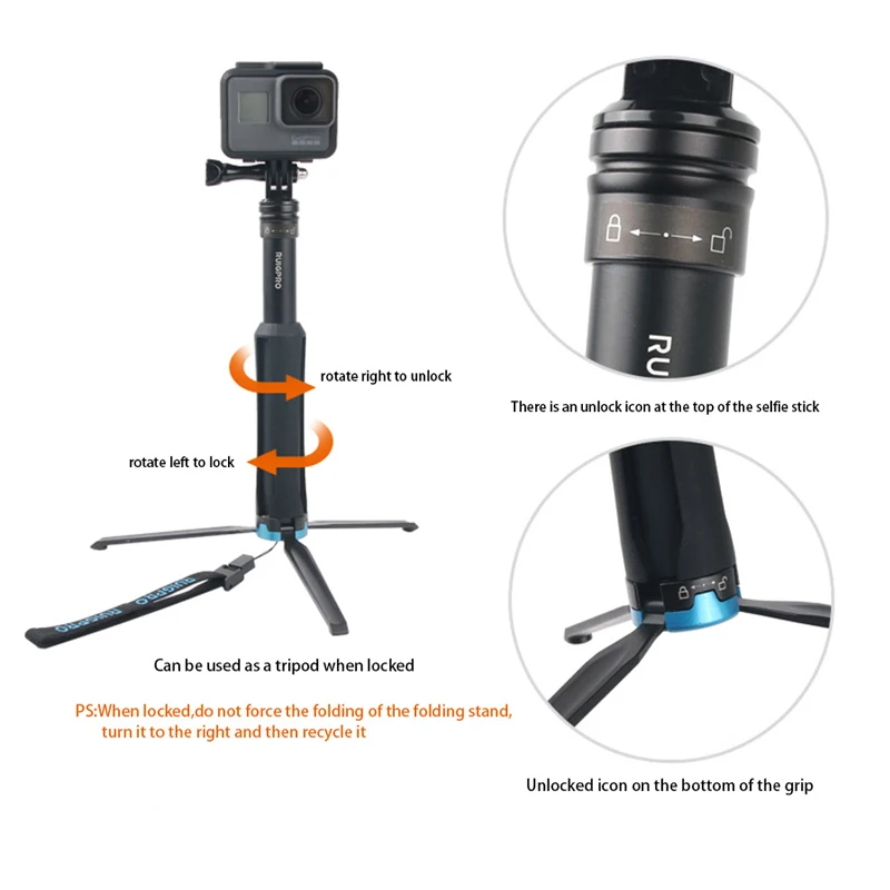 Go Pro Аксессуары селфи палка для Gopro hero 7 6 5 4 3 Экшн Спортивная камера Yi mijia SJCAM SJ4000
