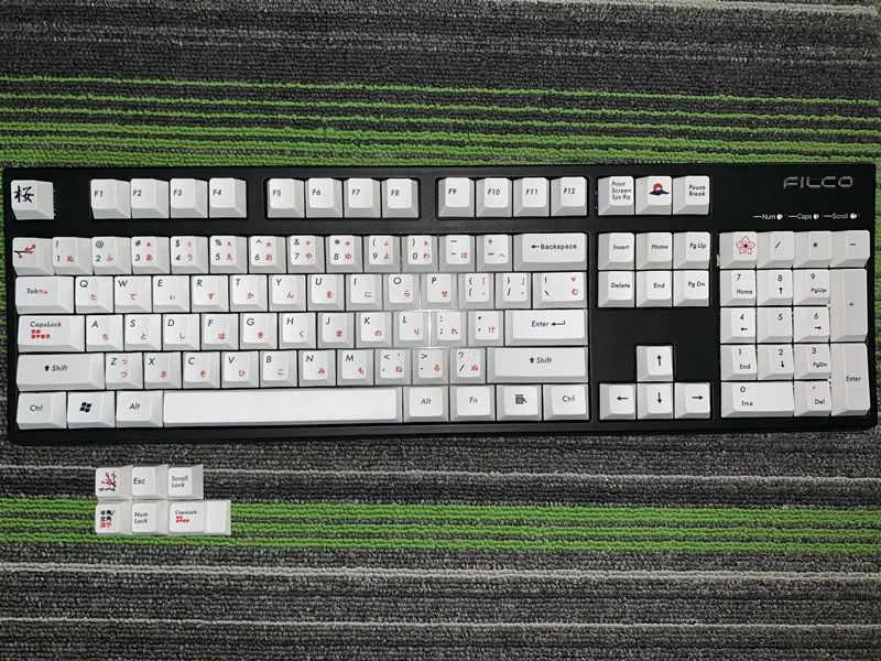 Japan Sakura 108 Japanese keycaps Original Height 108 Keys PBT Keycaps Mechanical Keyboard For Cherry MX Keycaps And All Standard Keyboard - Цвет: Japan Sakura 108