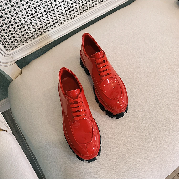 Женские кроссовки на платформе сезон осень повседневная обувь из кожи Женская