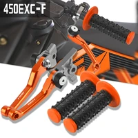 motocross non slip hand grips handlebar dirt bike brake clutch levers for 450excf 450exc f 450 exc f 2014 2015 2016 2017 2018