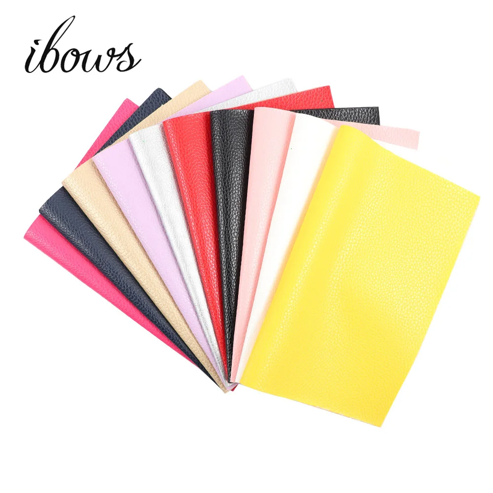 

22CM*30CM Litchi Pattern Faux Leather Fabric Colorful Artificial Synthetic Pu For Sewing Bags Shoes Material DIY Craft Fabric