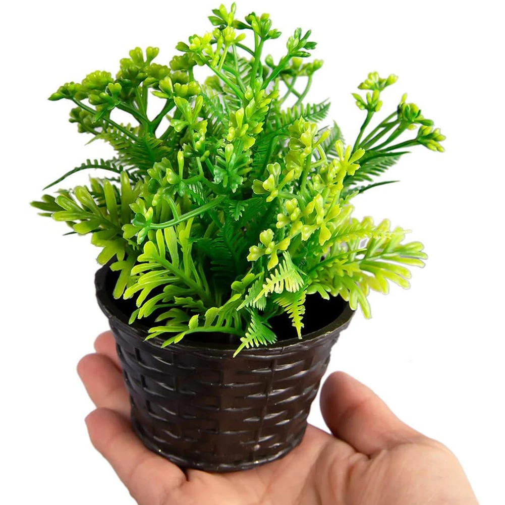 

3PCS Artificial Mini Plants Tificial Potted Green Leaf Plant Fake Small Houseplants Gifts Wedding Holiday For Home Decoration