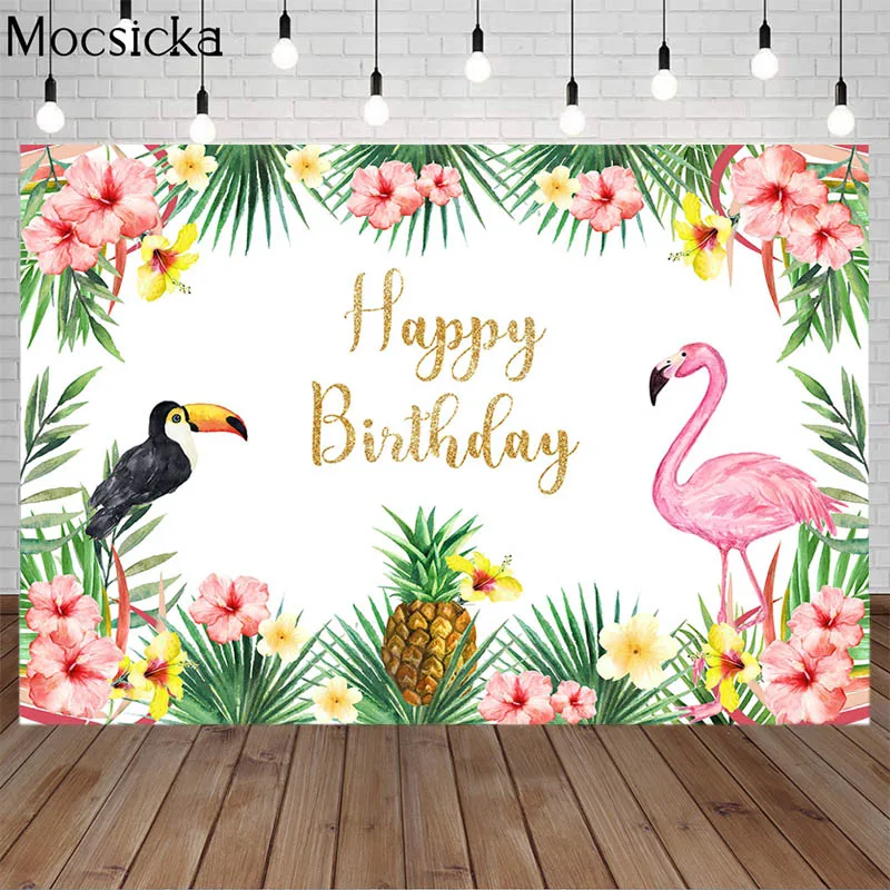 

Mocsicka Фламинго фон для съемки на день рождения с рисунком ананаса «Aloha» вечерние летний праздничный фон для фотостудий давайте Flamingle фон реквизит