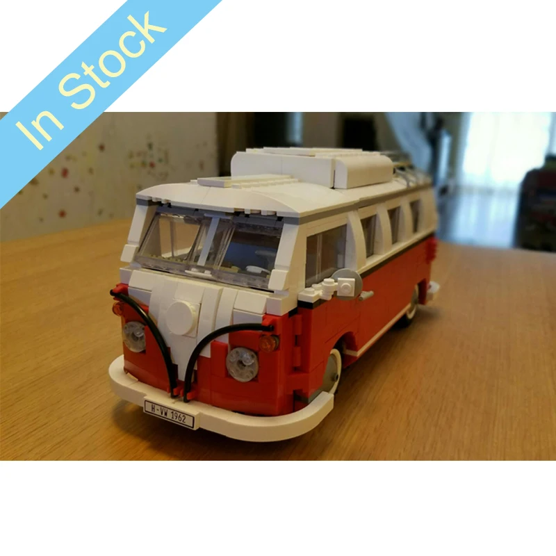 Самая низкая цена Volkswagen T1 Camper Van James Bond Aston Martin DB5 Forded Mustanged строительные блоки кирпичи игрушки - Цвет: 21001