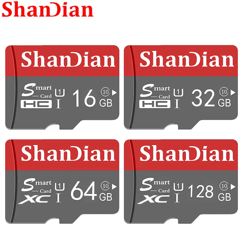 SHANDIAN микро sd 128 Гб 64 ГБ 32 оперативной памяти 16 встроенной 98 МБ/с. TF usb флэш карта мicro