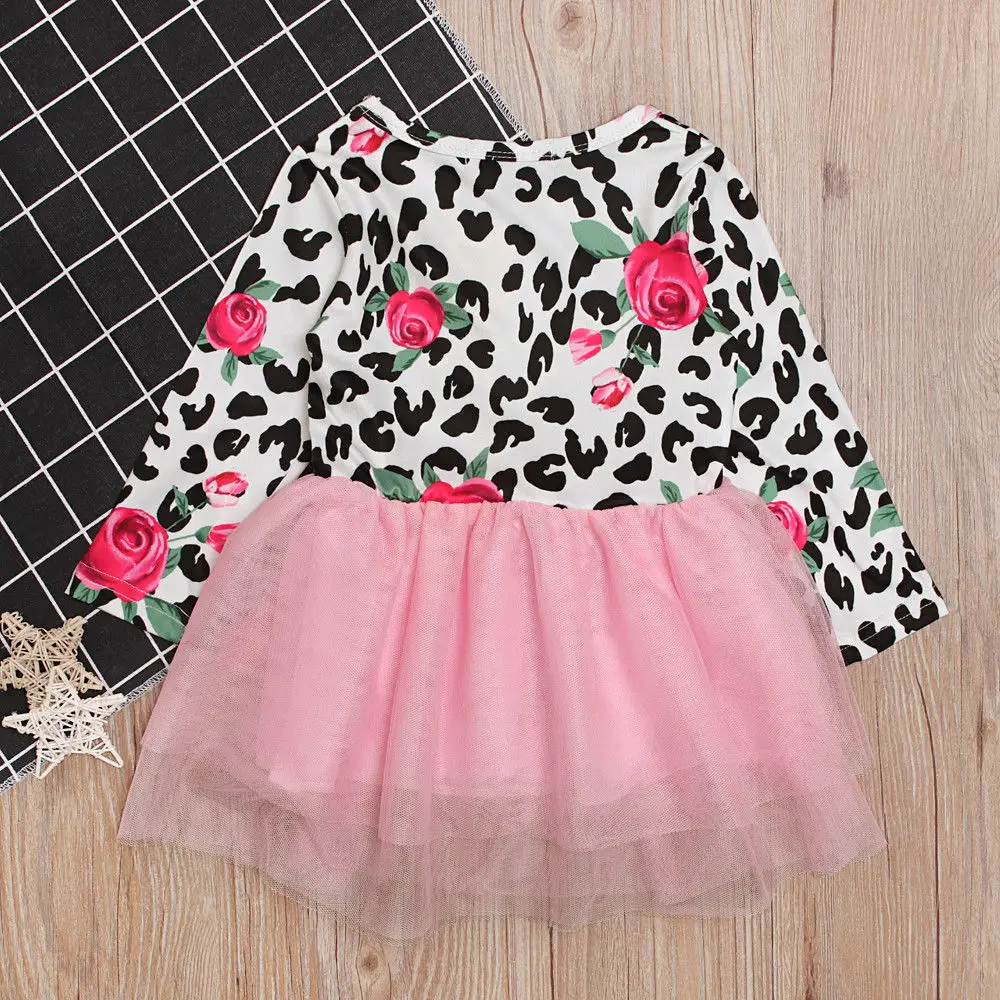 Платье принцессы с цветочным принтом для девочек детское Красное Кружевное