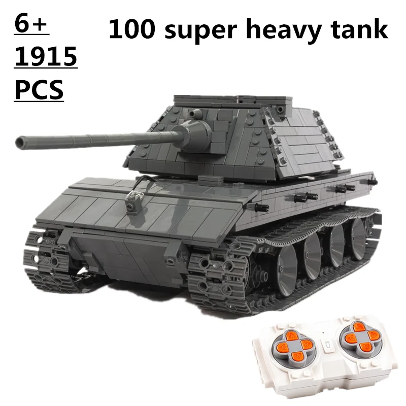 2021 науки и техники военные строительные блоки кирпичные moc 13061 RC E100 супер тяжелый