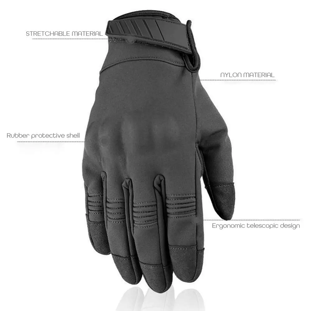 

1Pair Motorcycle Gloves Black Racing Bike Touch Screen Riding Gloves Motocross Enduro Gloves ATV Winter