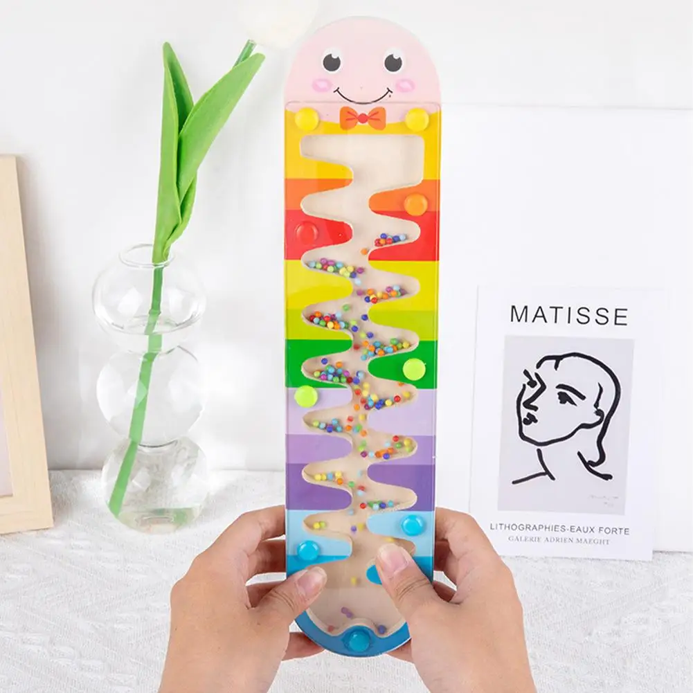 

Wooden Cartoon Rain Sound Board For Infants And Young Children Baby Hearing Enlightenment Rainbow Color Hourglass Teaching Aids