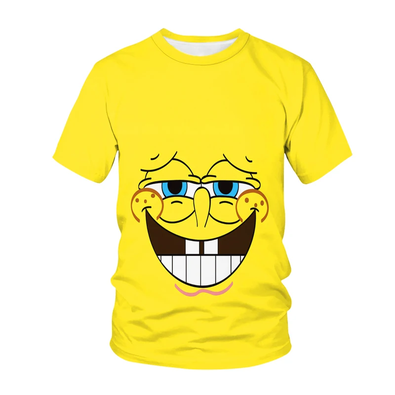 

Boy Girl Sponge Anime 3D Printing T-Shirt Fashion Cartoon Casual Top 2021 Summer New Children's Hippie Cute Sports Short Sleeve