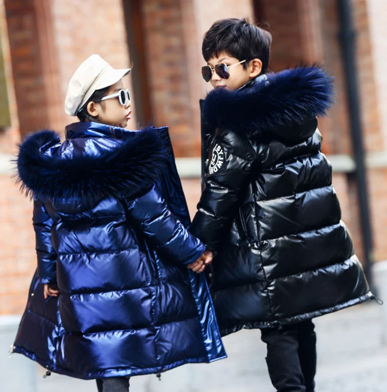 

NEW Children Warm Thicken Clothing Boy Clothes Winter Down Jackets 5-16 Years Hooded Parka Faux Fur Coat Kids Teen Snow Snowsuit