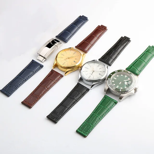 Ремешок из итальянской воловьей кожи для наручных часов черный коричневый