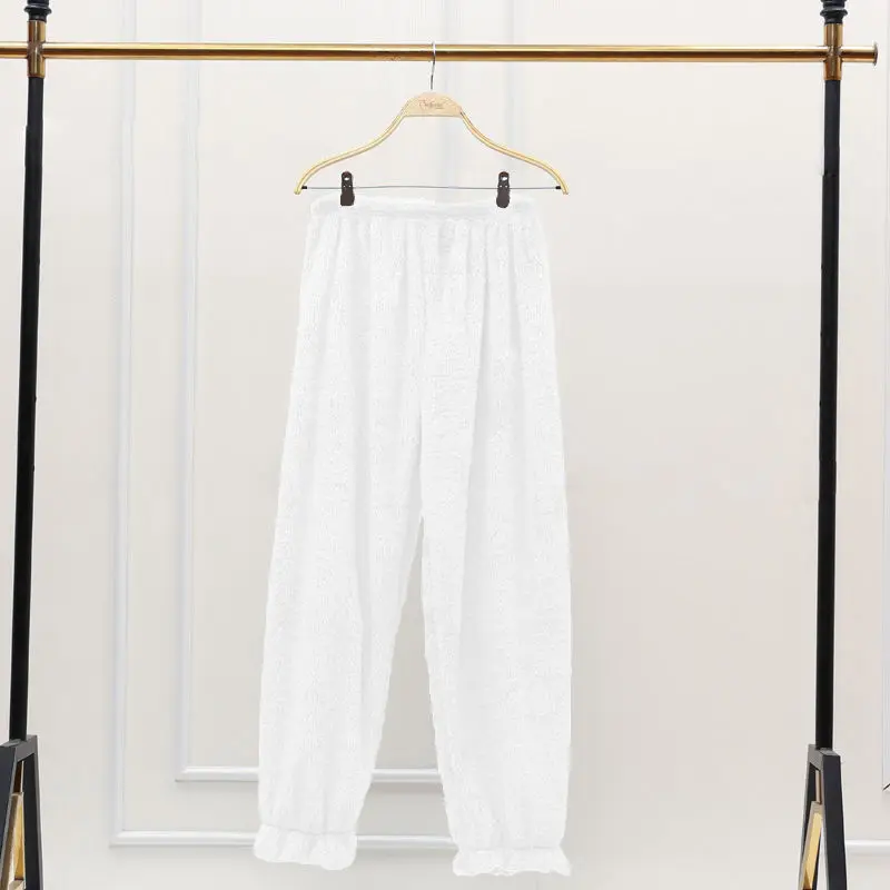 New Sleep Bottoms Women Winter Full Length Pajama Pants Coral Velvet Casual Soft Warm Daily Homewear Plus Velvet Loose Soft