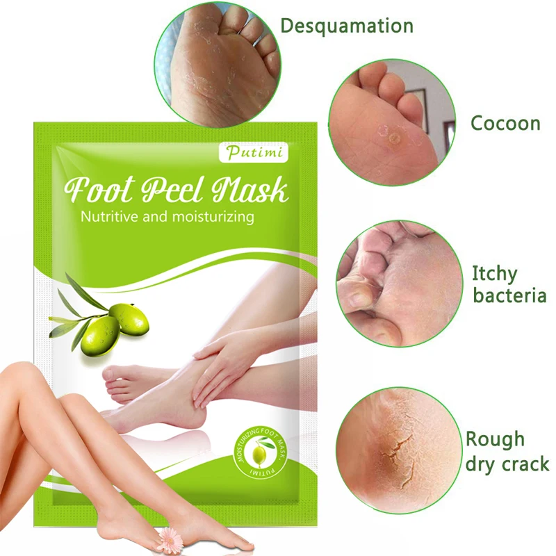 PUTIMI 3 пары пилинг маска для ног Отшелушивание педикюр носки анти трещина пятка