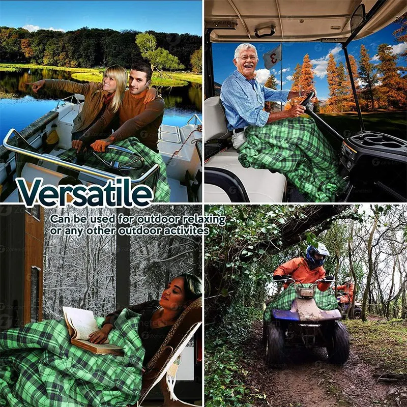 

Car Heated Travel Blanket - Green Plaid Premium Quality 12V Automotive Comfortable Heating Car Seat Blanket Great for Cold Weath