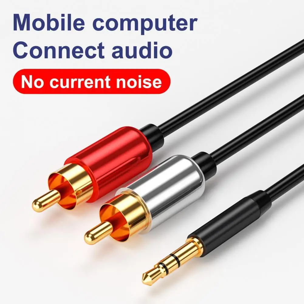 

3.5mm Plug Jack Connector to 2 RCA Male Music Stereo Adapter Cable Audio AUX Line for Phones TV Sound Speakers