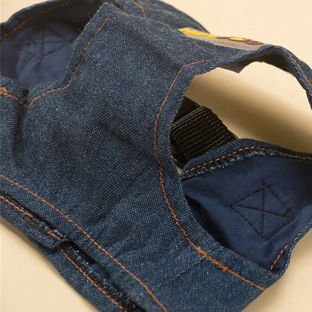 Поводок и ошейник OIMG для маленьких собак светоотражающая синяя джинсовая шлейка