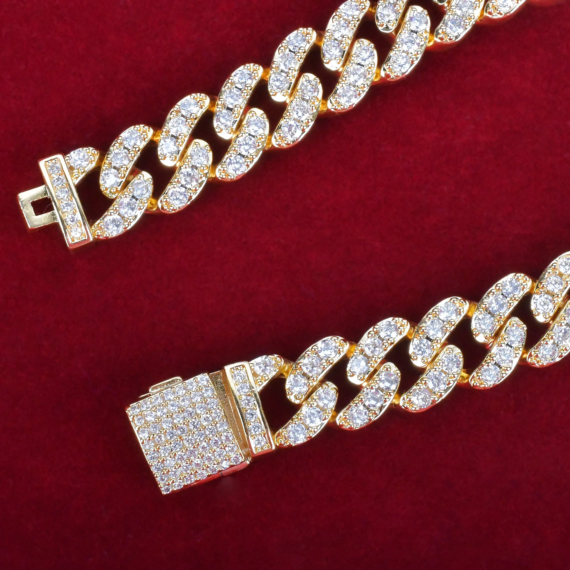 

Custom Name Baguette Letters With 10MM Cuban Chain Bracelet Men's Zircon Hip Hop Rock Jewelry Letter Replaceable