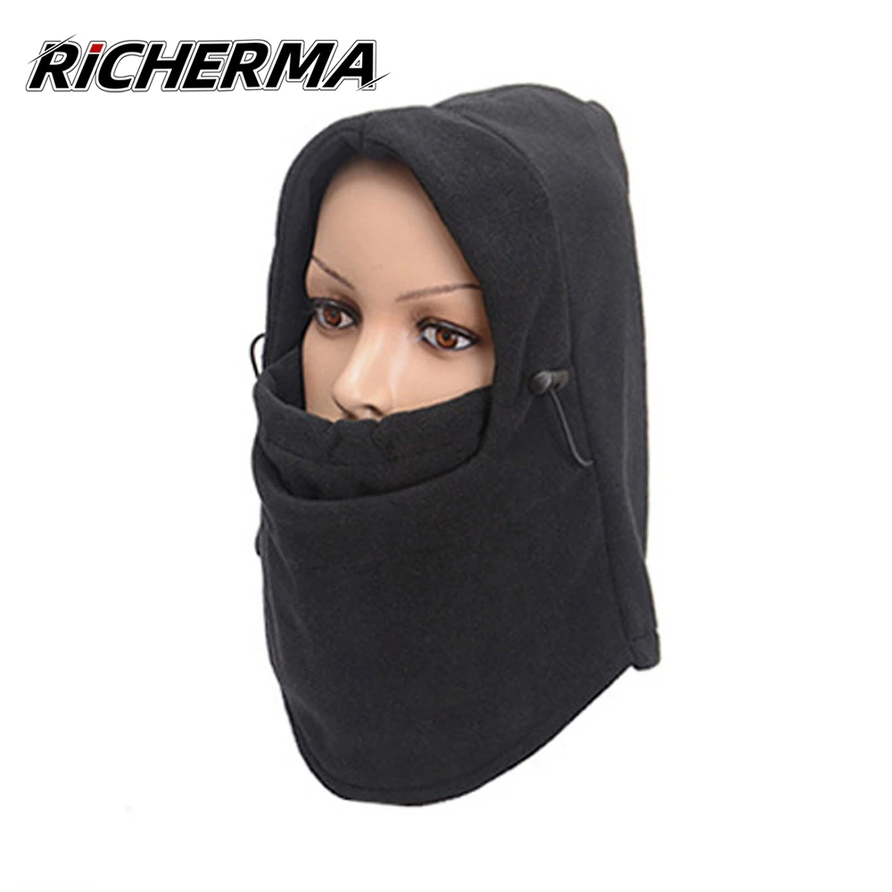 Регулируемая Флисовая Балаклава маска для лица капюшон мотоцикла зимняя теплая