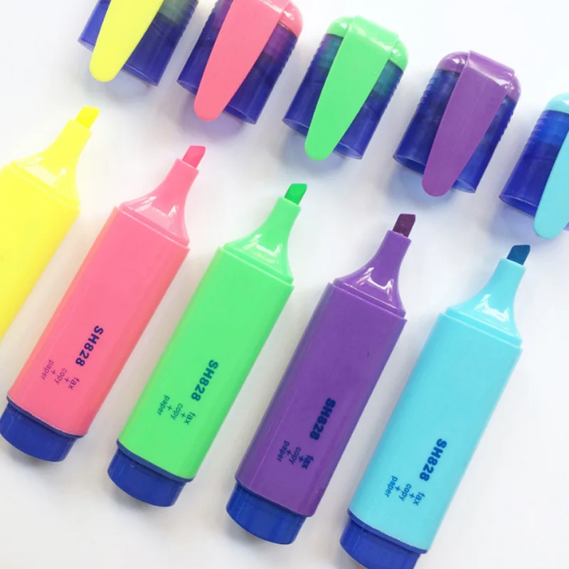 

10Pcs/Set Creative Candy Color Large Capacity Highlighter Kiemel Marker Doodle Hand Account Pen Office&School Supplies Wholesa