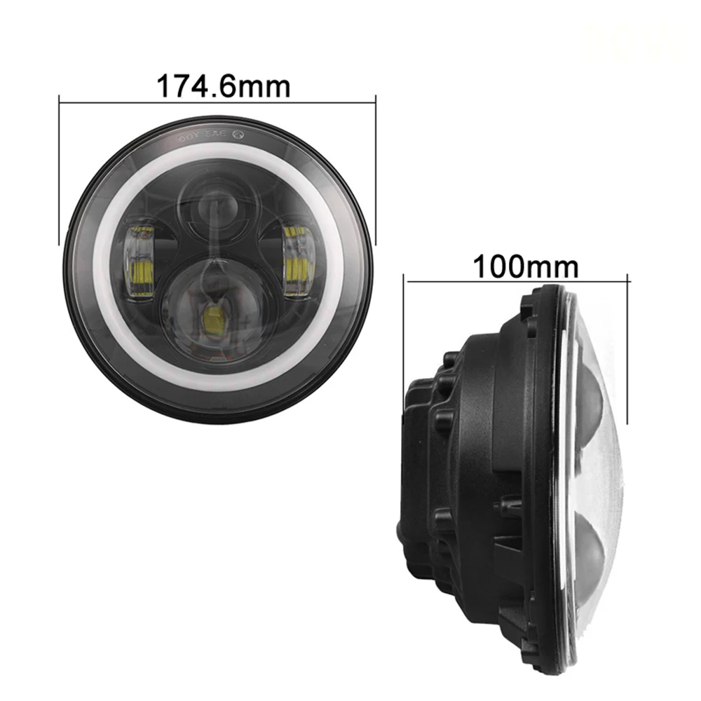 2 шт. 7 дюймов светодиодный галогеновые фары головного света + Противотуманные для