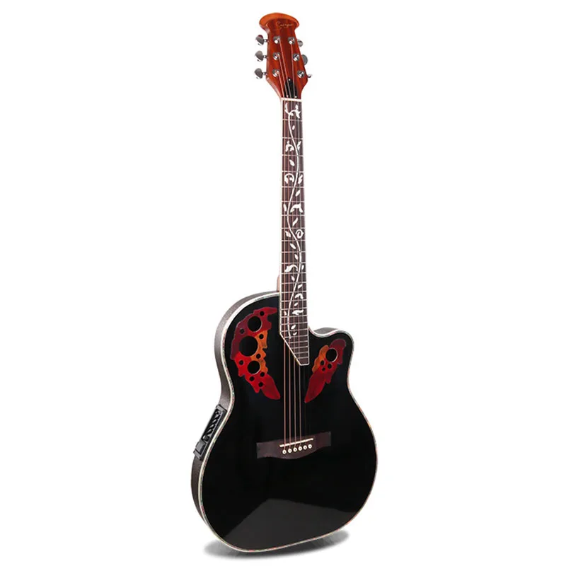 6-струнная Электрогитара шпон 41 дюйм электрическая коробка Акустическая