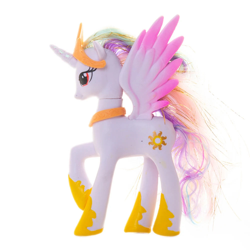 14cm My Little Pony Cartoon Rainbow Unicorn Fluttershy Sparkle Rarit Anime Action Figure Model Children Birthday Xmas Gift | Игрушки и