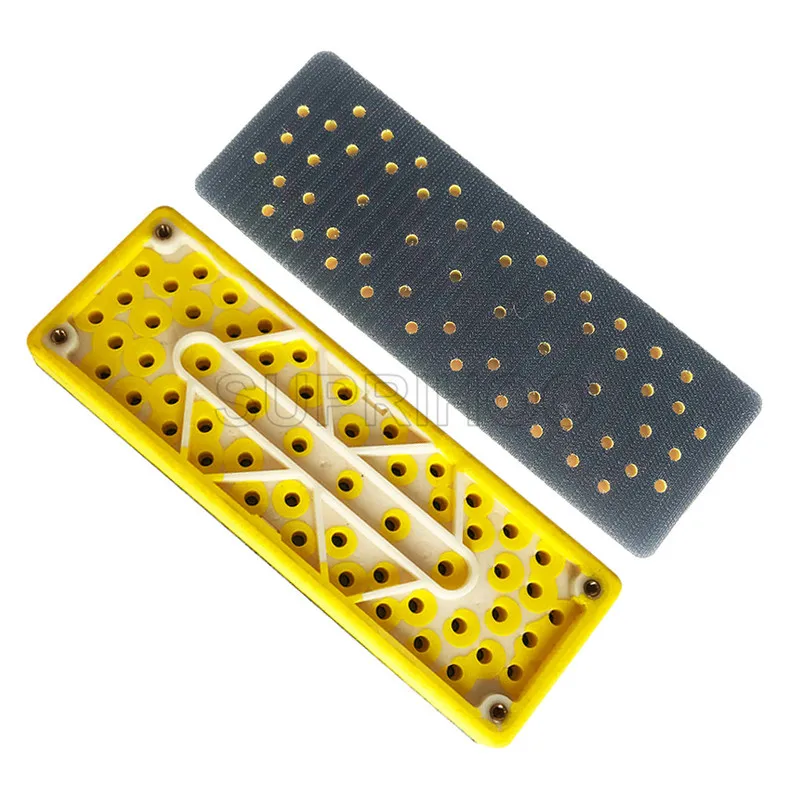 

70X198mm Backup Pad Medium Hard Square Air Sander 2.75" X 8" 56-Hole Grip Sanding Pads