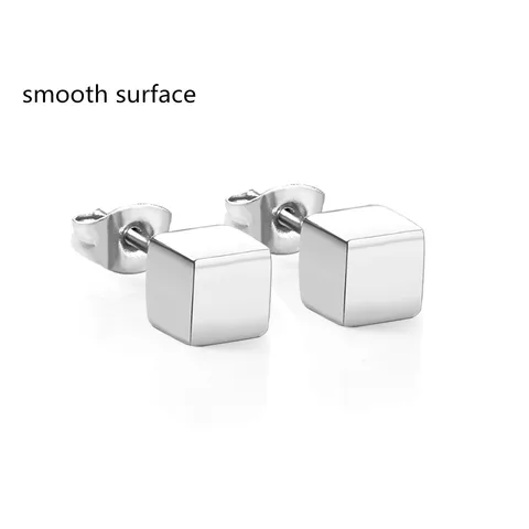 LUXUSTEEL 6 мм гладкие золотые цветные красочные розовые золотые квадратные серьги-гвоздики из нержавеющей стали pendiente мужские серьги