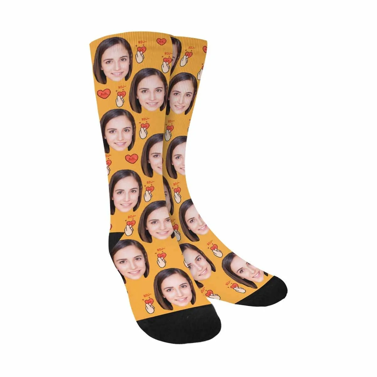 

Custom Face Finger Heart Sublimated Crew Socks