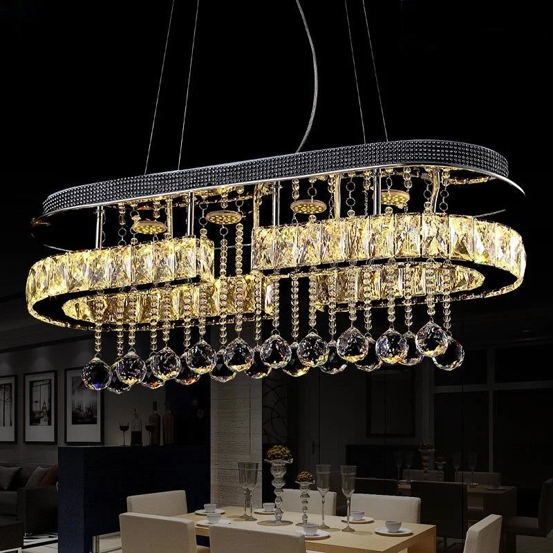 Современный хрустальный светодиодный подвесной светильник s L70 см хромированный