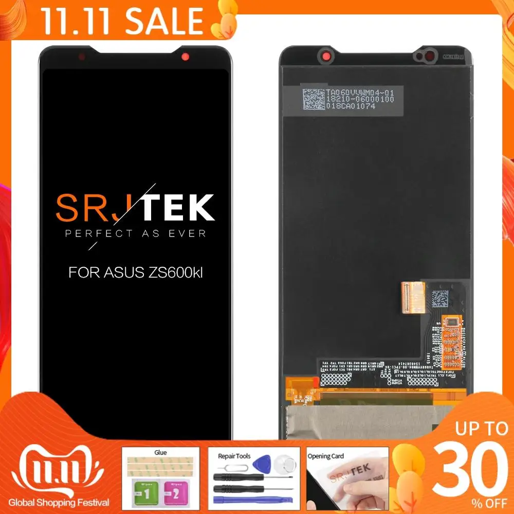

2018 Original Amoled Screen for Asus ROG Phone ZS600kl Z01QD LCD Display Touch Screen Digitizer Assembly Replacement Spare Parts