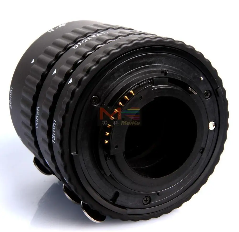 Meike Macro Lens for Camera, Adapter Ring for Nikon D3100 D5000, 12, 20, 36mm, with Auto Focus, All Lenses for DSLR AF, N-AF1-B,