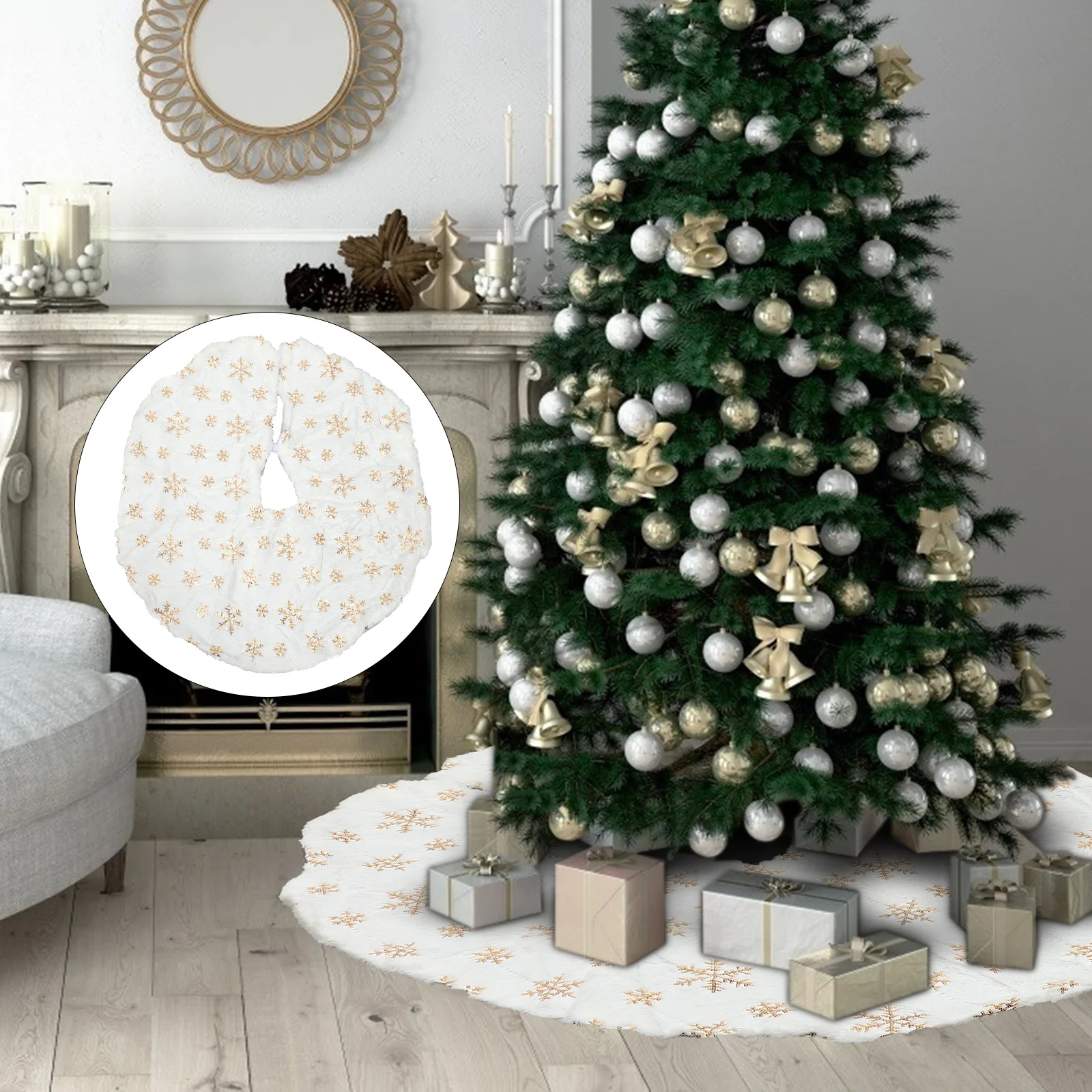 

Christmas Decoration Snowflake Tree Skirt Santa Tree Skirt Holiday Decorations