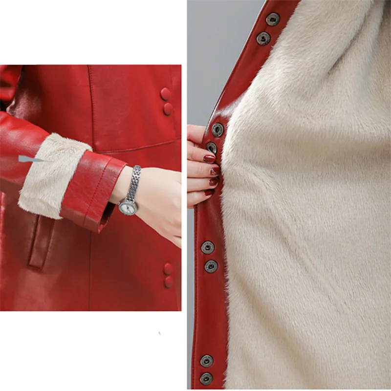 2020 осенне-зимнее женское бархатное пальто из толстой искусственной кожи женская