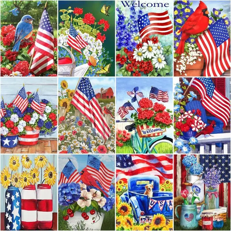 

GATYZTORY 40x50cm Frame Paint By Number Poster Landscape Pictures Oil Painting By Numbers Flowers Drawing An Canvas Home Decor D