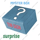Коробка сюрпризовразличные загадочные пакетыжестяной знакзагадка глухая коробкаметаллический постер настенное искусство домашний декор случайные поставки