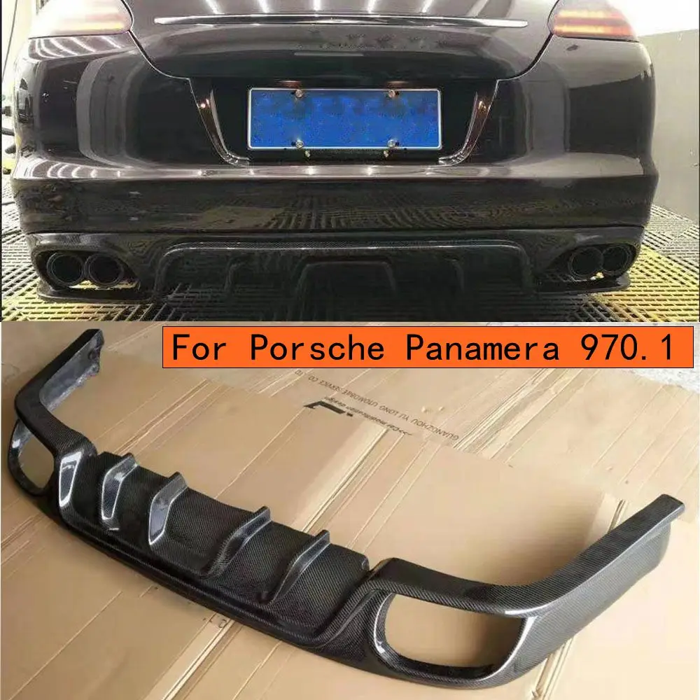 

High Quality Carbon Fiber Rear lip Back Bumper Diffuser For Porsche Panamera 970.1 Car styling 2010-2014