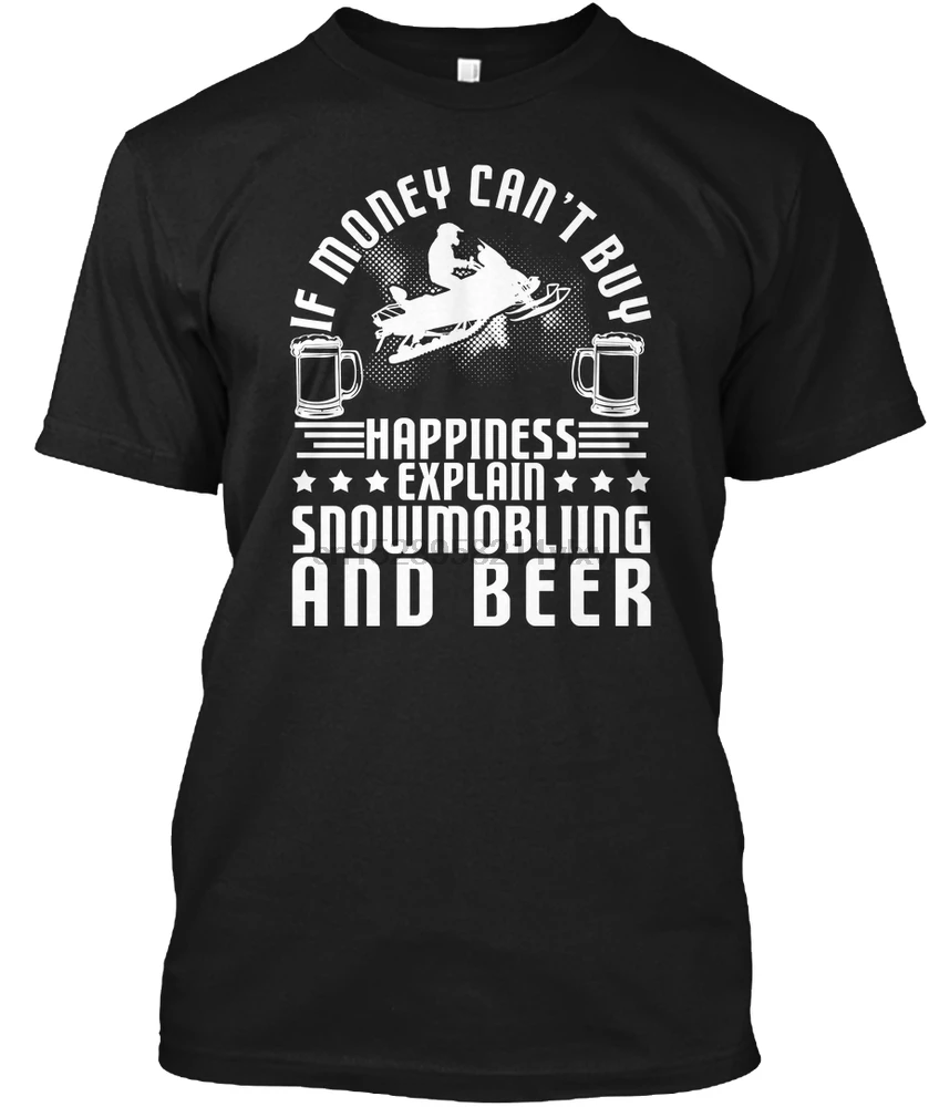 

Men t shirt Snowmobile Sleeve Beer Apparel T Shirt tshirts Women t-shirt