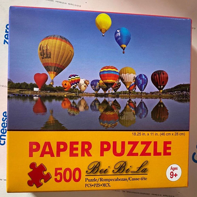 

Новинка 50 дизайнерских пазлов 500 штук оригинальный рисунок целлюлоза лечение СДВГ воздушный шар пейзаж бумага головоломка для взрослых и д...