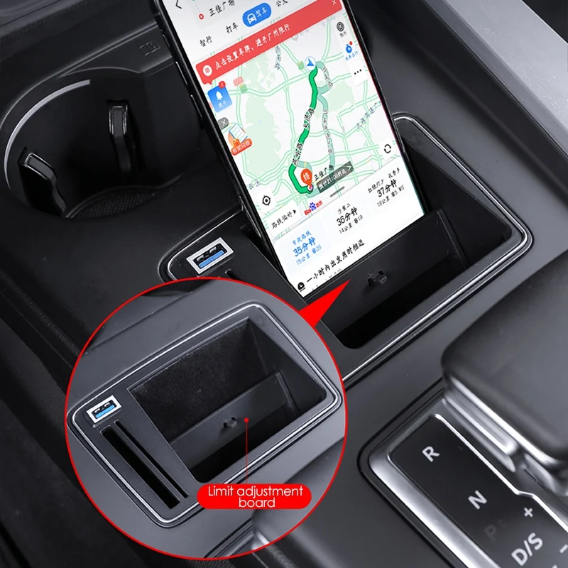 

Car Wireless Charger, 10W QI Fast Charging Storage Box Center Console Phone Holder For- A4L 2020 2021