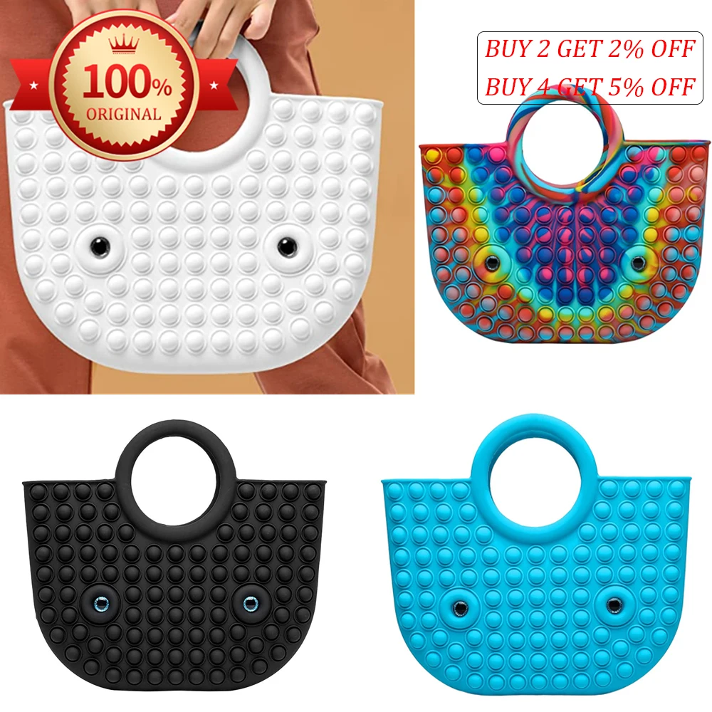 

Fashion 30CM Hand Bags Pop Fidget Toys for Kids Push Bubbles Christmas Gift Antistress Figet Toy Sensory Autism Shopping Bag New