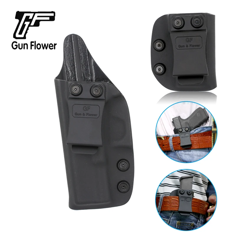 

Gun&Flower IWB Double Stack 9mm Mag Pouch Kydex Holster Case for Glock 19 Left Hand Hunting Accessories