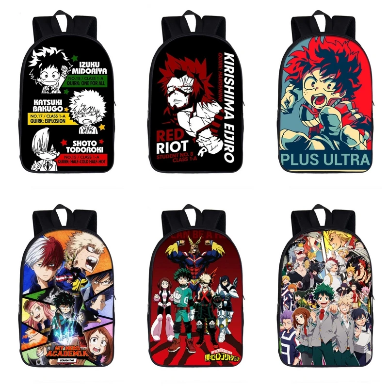 Рюкзак из сериала Моя геройская Академия с аниме принтом нейлоновая сумка на