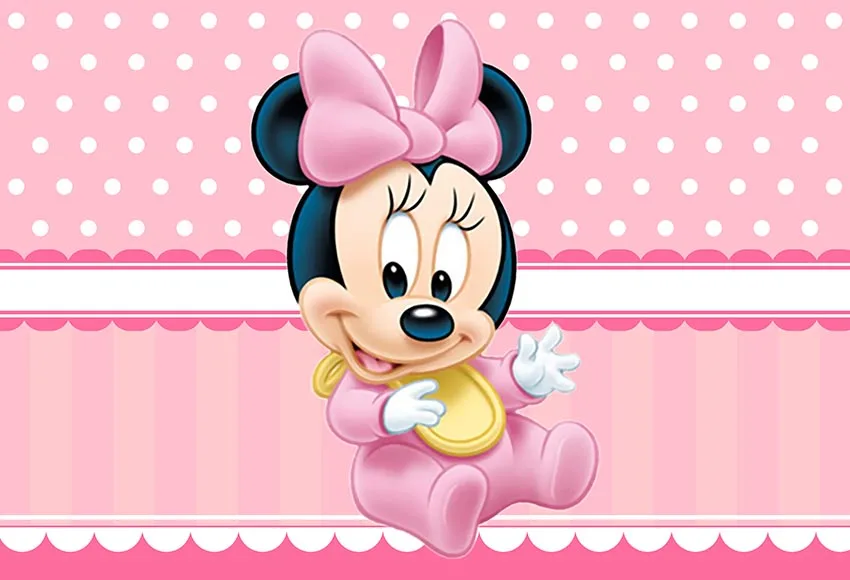Vinyl Newborn Photocall Minnie Mickey Mouse Dance Polka Dots Custom Photo Studio Background Baby Shower Photography Backdrop